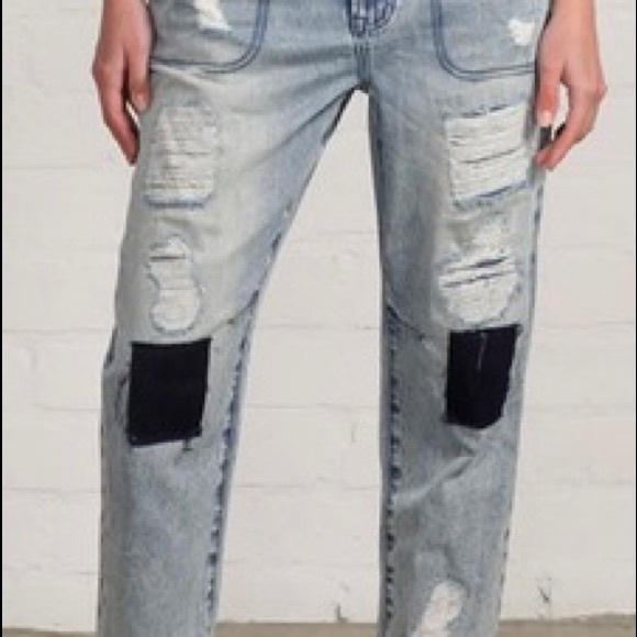 Slouch Vintage Patched Work Jeans - Picture 6 of 6